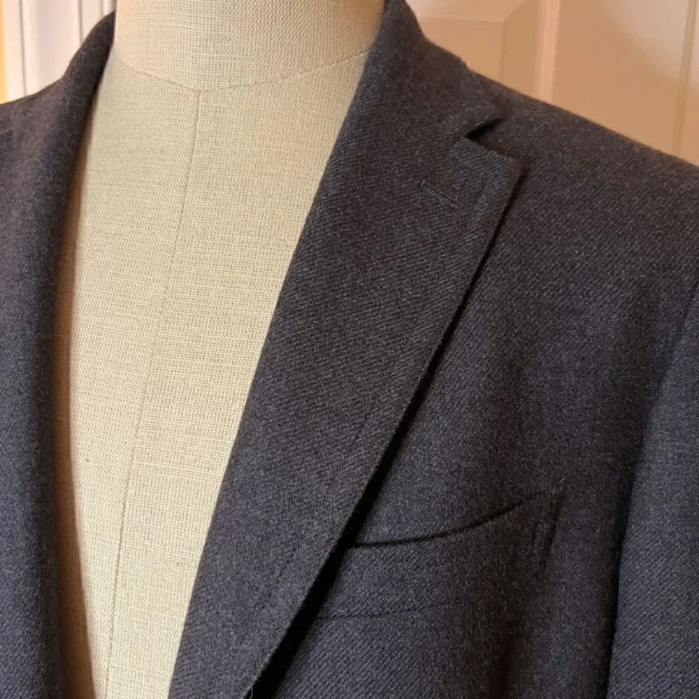 NWOT Men's Banana Republic Wool Twill Charcoal Gray Blazer Size 40R 40 Regular